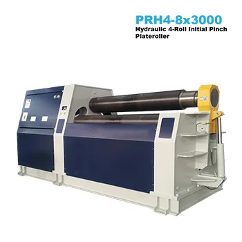 8x3000a Hydraulic 4-Roll Plateroller with Double Initial Pinch (Pre-Bend)